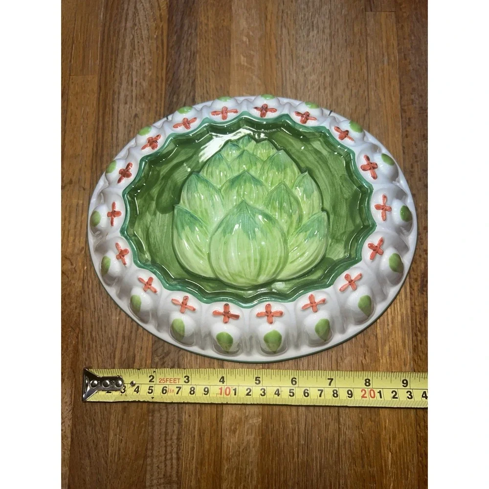 Vintage Artichoke Kitchen Jello Mold Ceramic Art by Sigma Tastesetter‎ 10x8x2
